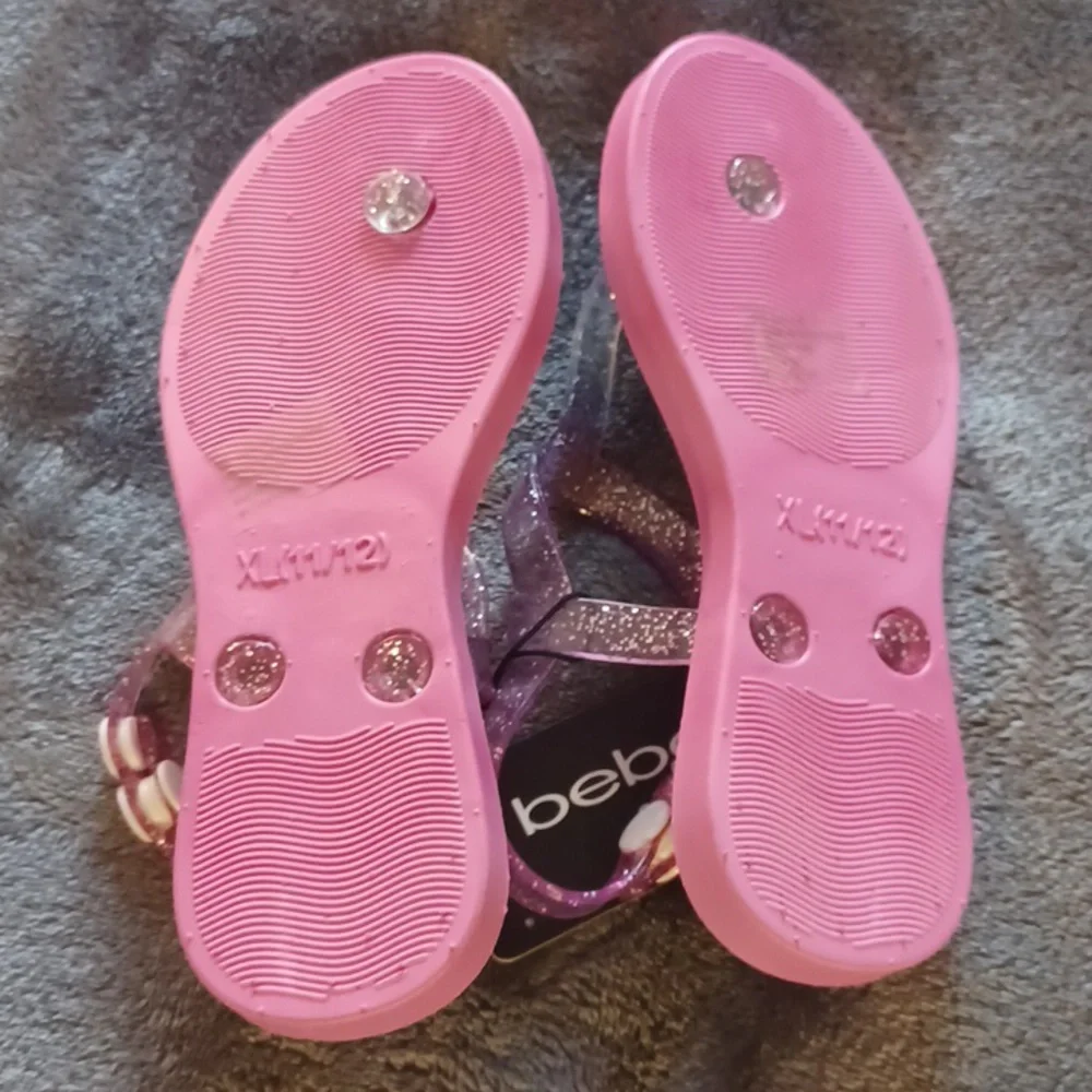 NWT BEBE GIRLS PINK & COLORFULL SANDELS SIZE 11/12